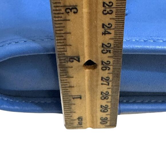 Coach Blue Crossbody Bag Leather Flap Messenger Modern Urban Adjustable Strap - Picture 10 of 11